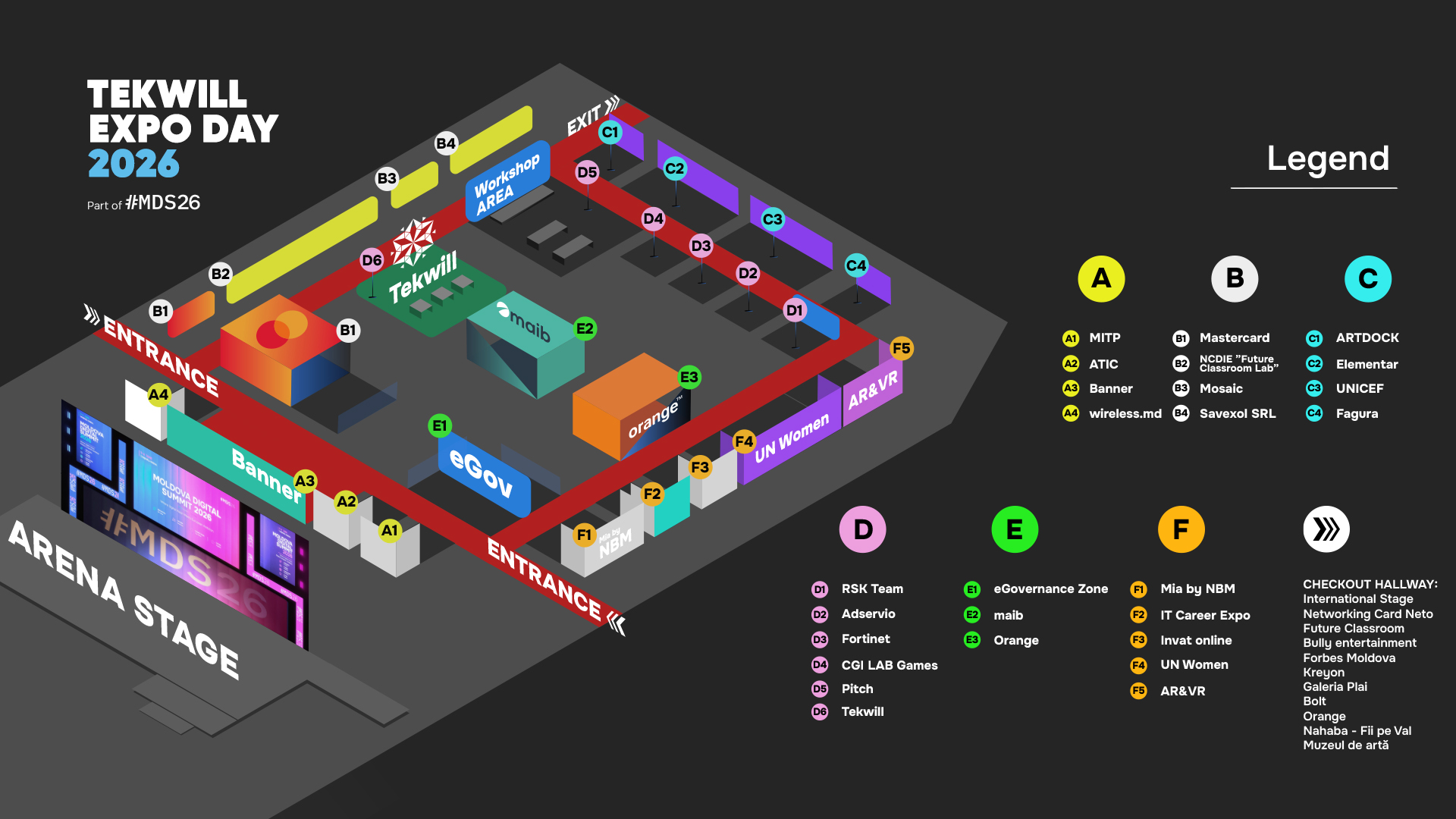 Harta zonei expo — Tekwill Expo Day 2026